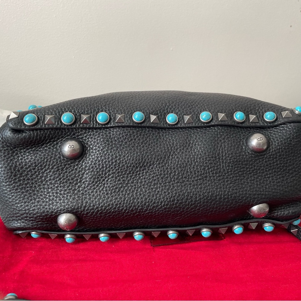 Valentino Garavani Black Crossbody Bag with Turquoise Studs - Picture 6 of 12
